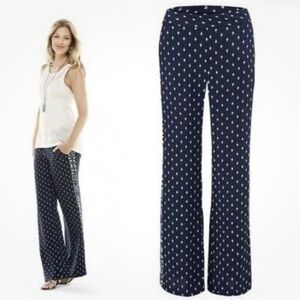 CAbi Navy and White Wide Leg Pants